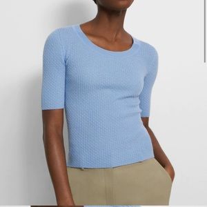 Theory Blue short sleeve wool sweater